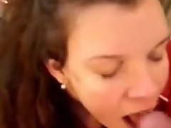 Housewife MILF is good at pleasuring her hubbie in the matter of every way, even orally. She wraps her lips around his concrete cock coupled with pleasures him with sucking motions coupled with an open mouth to cum in.